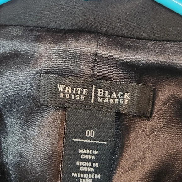 White House Black market black sleeveless long dressy vest - Picture 7 of 7